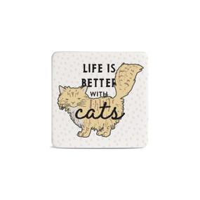 Yellow Cat Magnet - Bone