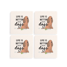 Spaniel Dog Coasters - Set of 4
