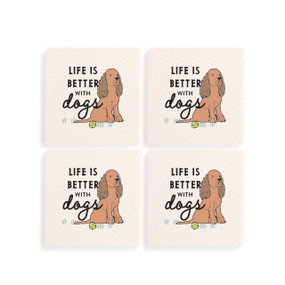 Spaniel Dog Coasters - Set of 4