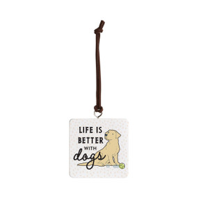 Yellow Labrador Dog Ornament - Bone
