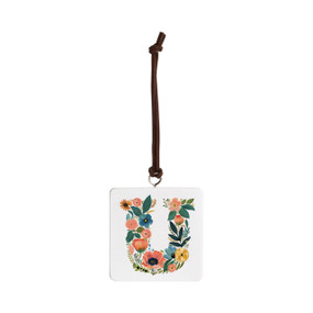 U Monogram Ornament - Bone