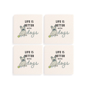 French Bulldog Dog Coasters - Set of 4