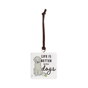 Old English Sheepdog Dog Ornament - Bone