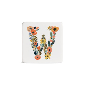 W Monogram Magnet - Bone