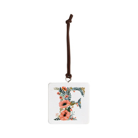 F Monogram Ornament - Bone