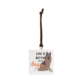 German Shepherd Dog Ornament - Bone
