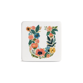U Monogram Magnet - Bone