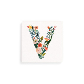V Monogram Coasters - Set of 4