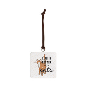 Tabby Cat Ornament - Bone