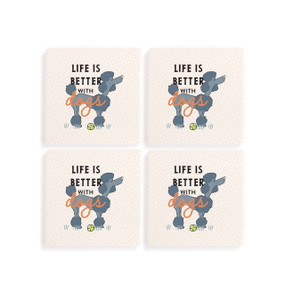 Poodle Dog Coasters - Set of 4