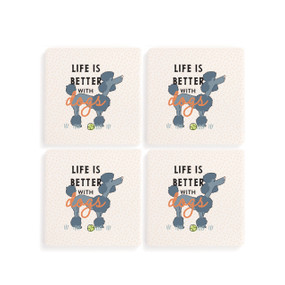 Poodle Dog Coasters - Set of 4