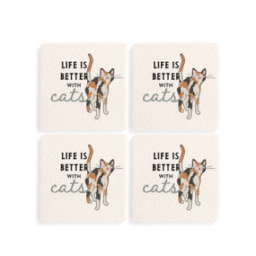 Calico Cat Coasters - Set of 4