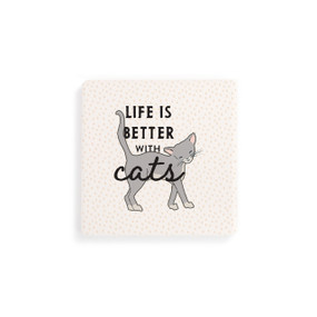 Gray Cat Coasters - Set of 4