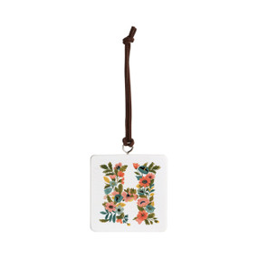 H Monogram Ornament - Bone