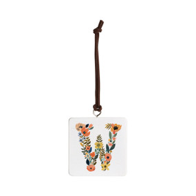W Monogram Ornament - Bone
