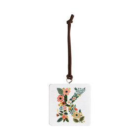 K Monogram Ornament - Bone
