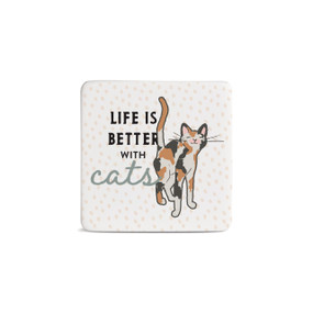 Calico Cat Magnet - Bone