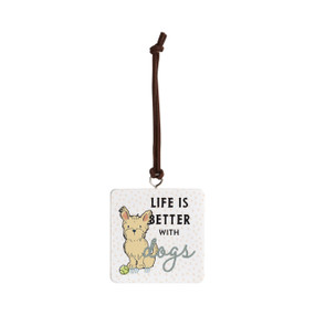 Westie Dog Ornament - Bone