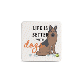 German Shepherd Dog Magnet - Bone
