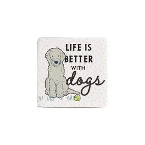 Old English Sheepdog Dog Magnet - Bone