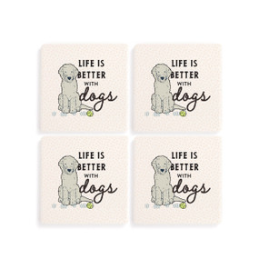 Old English Sheepdog Dog Coasters - Set of 4