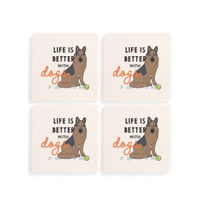 German Shepherd Dog Coasters - Set of 4