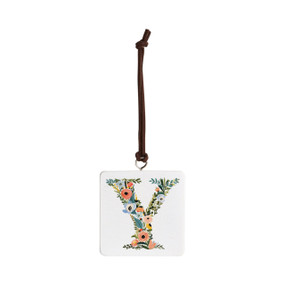 Y Monogram Ornament - Bone