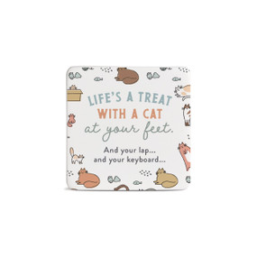 Life's a Treat Cat Magnet - Bone