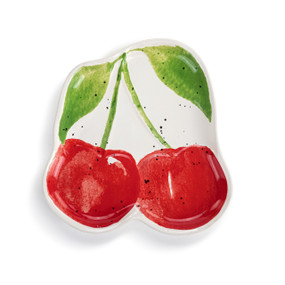 Cherry Shaped Ceramic Plate - 8in
