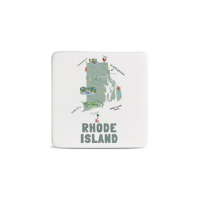 Rhode Island State Magnet - Bone