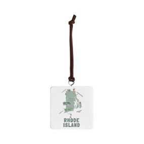 Rhode Island State Ornament - Bone