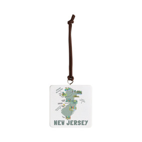 New Jersey State Ornament - Bone