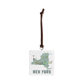 New York State Ornament - Bone