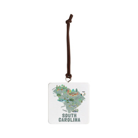 South Carolina State Ornament - Bone