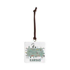 Kansas State Ornament - Bone