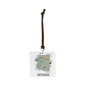 Arizona State Ornament - Bone