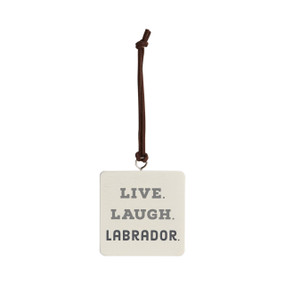 Live Laugh Labrador Ornament - Bone