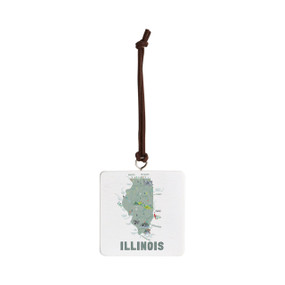 Illinois State Ornament - Bone