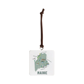Maine State Ornament - Bone