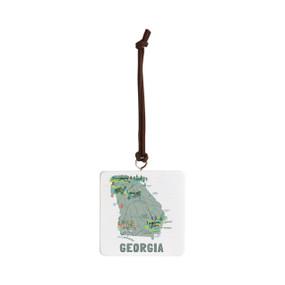 Georgia State Ornament - Bone
