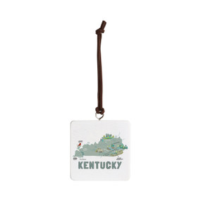 Kentucky State Ornament - Bone
