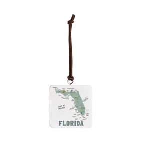 Florida State Ornament - Bone