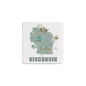 Wisconsin State Magnet - Bone