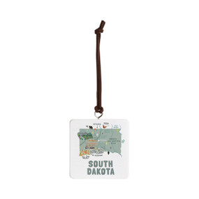 South Dakota State Ornament - Bone