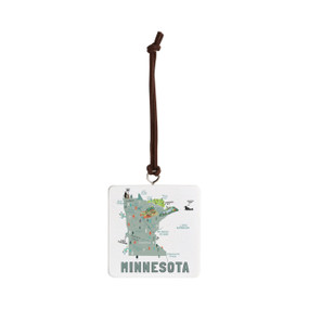 Minnesota State Ornament - Bone