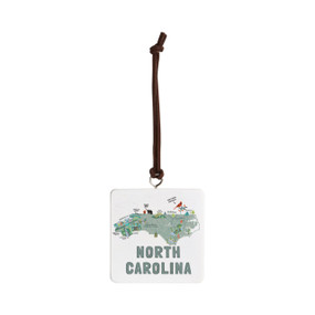 North Carolina State Ornament - Bone