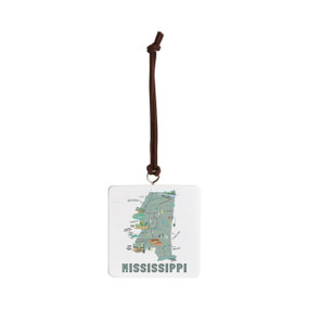 Mississippi State Ornament - Bone