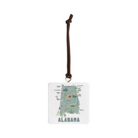 Alabama State Ornament - Bone