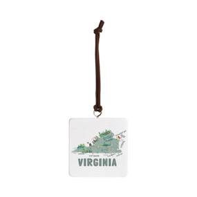 Virginia State Ornament - Bone