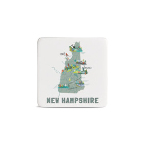 New Hampshire State Magnet - Bone